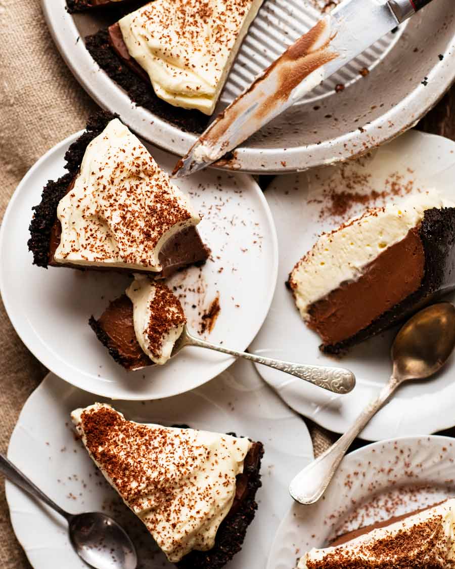 Slices of Chocolate Cream Pie