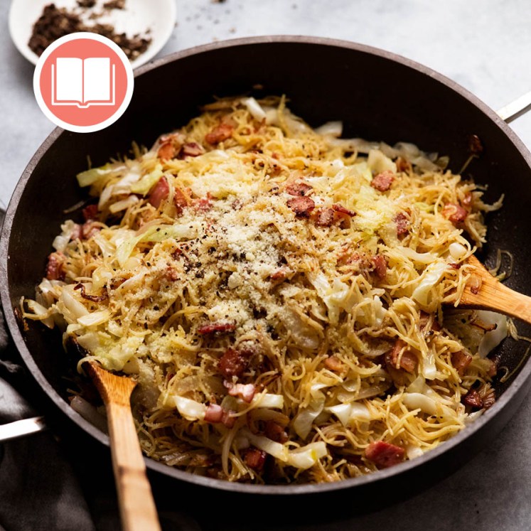 Fried Cabbage with Noodles & Bacon from RecipeTin Eats "Dinner" cookbook by Nagi Maehashi