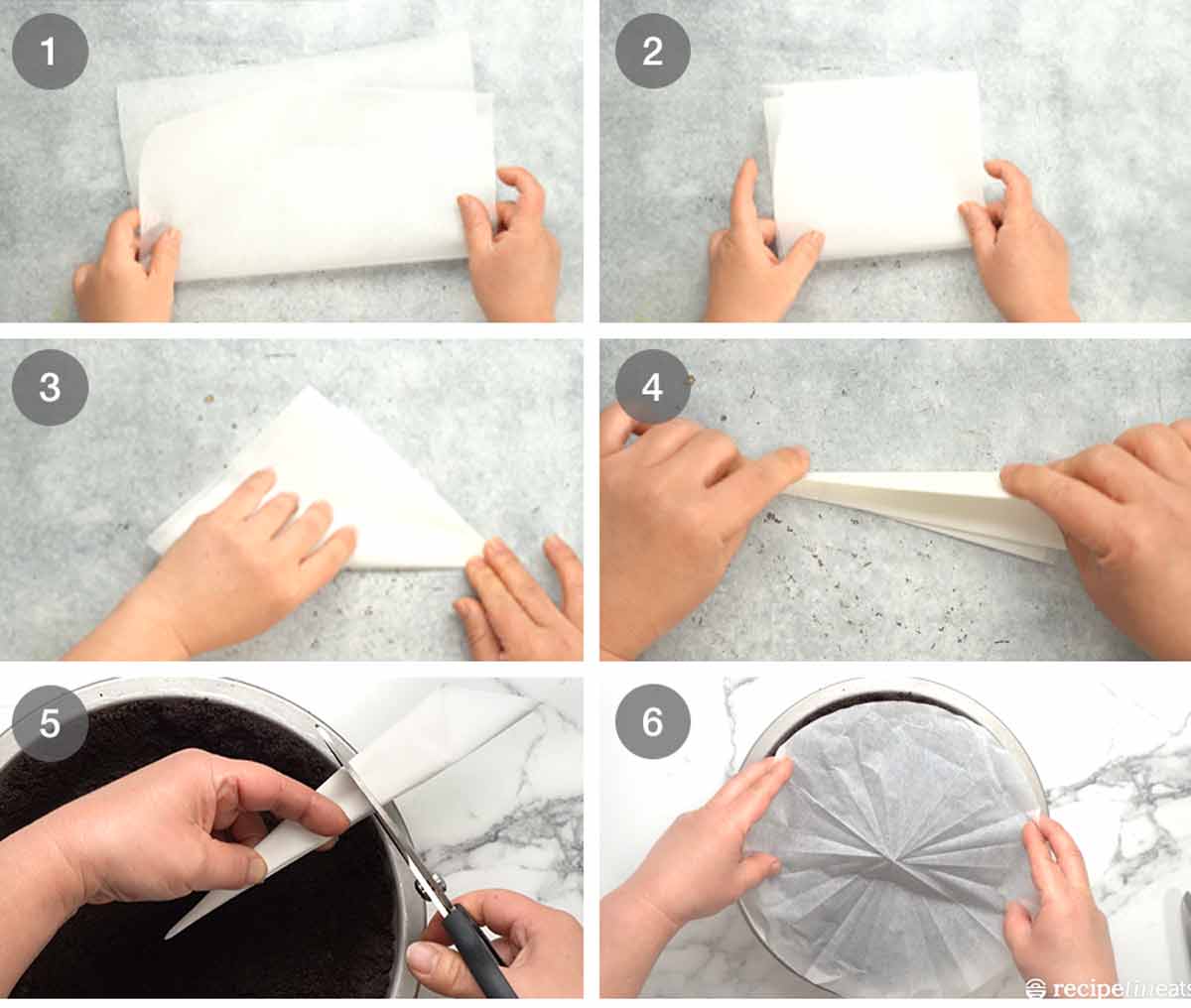 How to cut a circle from paper - cartouche / round cake pan liner