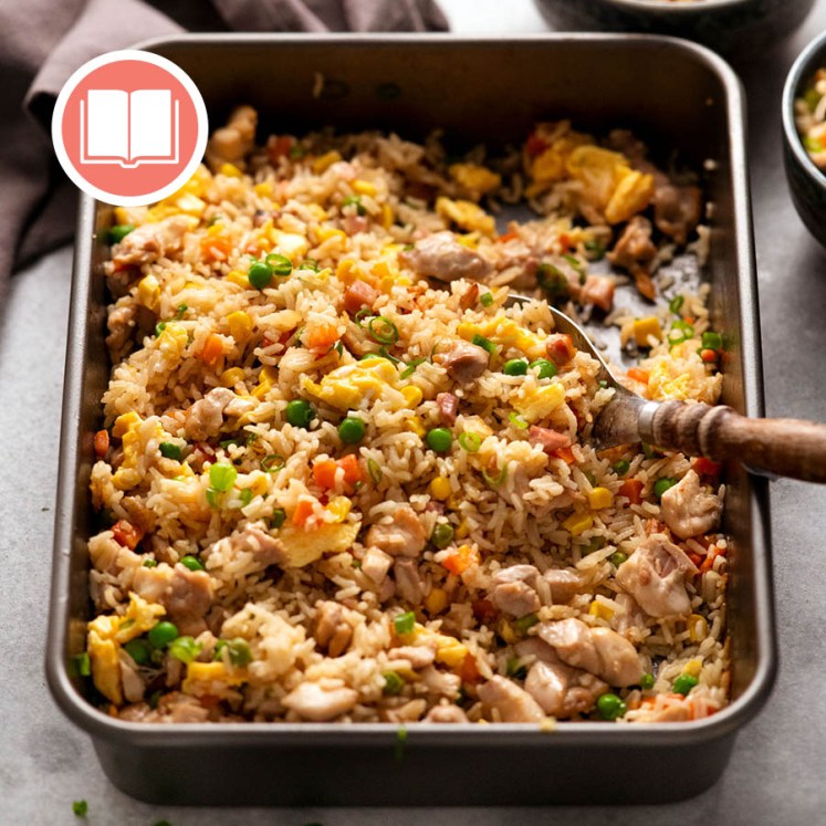 Magic Baked Chicken Fried Rice from RecipeTin Eats "Dinner" cookbook by Nagi Maehashi