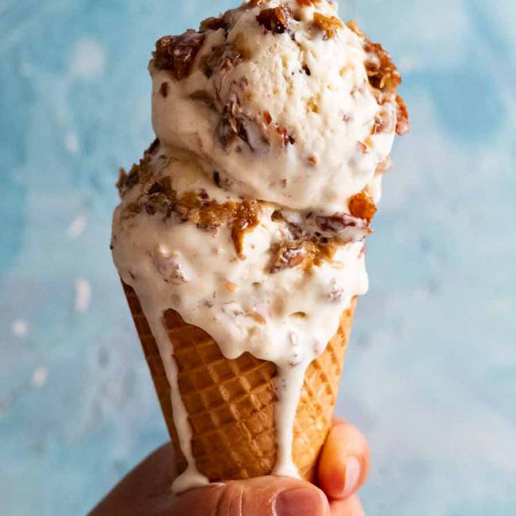 Rum raisin ice cream ice cream cone