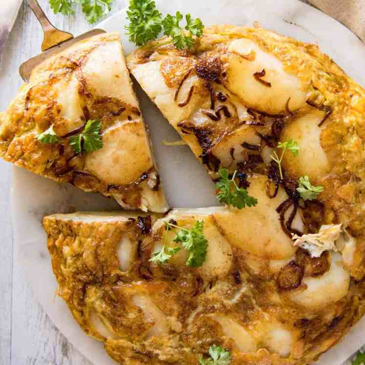 Spanish Omelette (Tortilla) - One of the best omelettes in the world, made with just eggs, potatoes, onion and olive oil! recipetineats.com