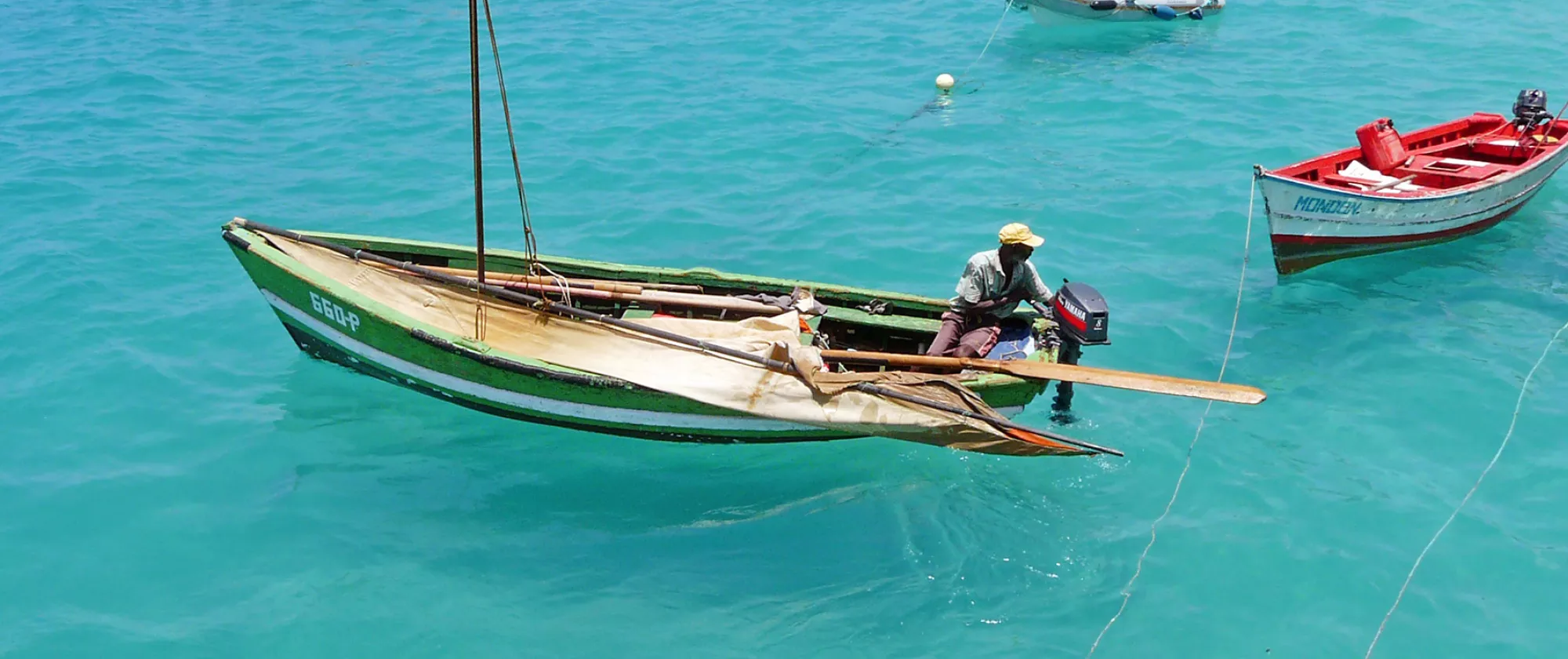 fisherman on a boat in Cabo Verde