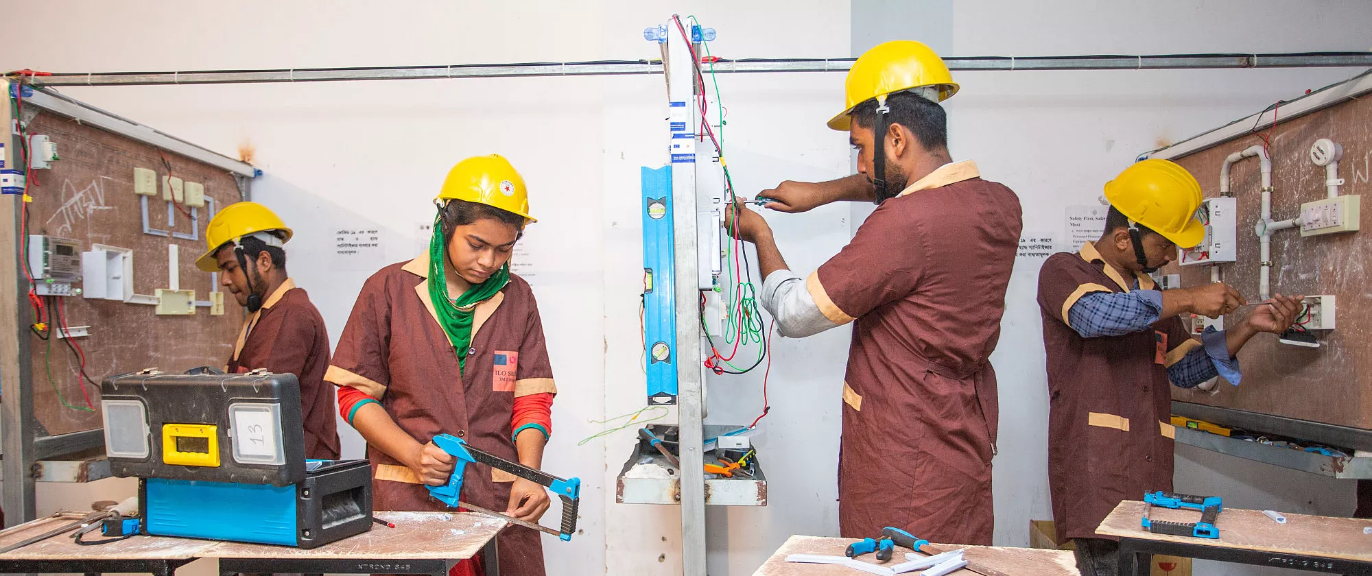 Electrical installation and maintanance students at Institute of Marine Technology Bagerhat in Bangladesh