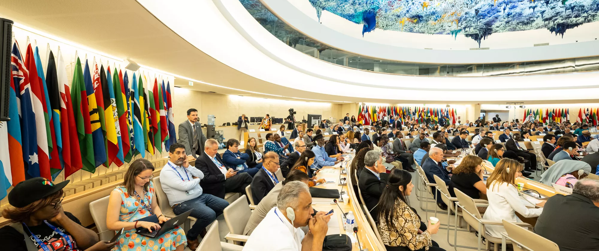 Delegates working on the ILC 111th session