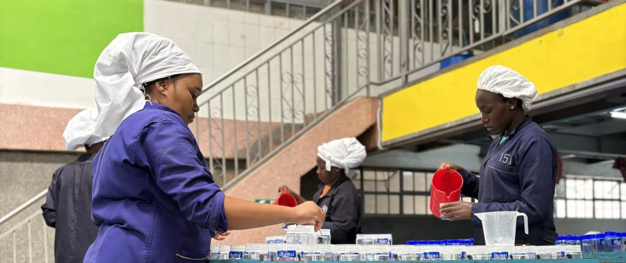 Women working in a cosmetics factory near Nairobi, Kenya. 