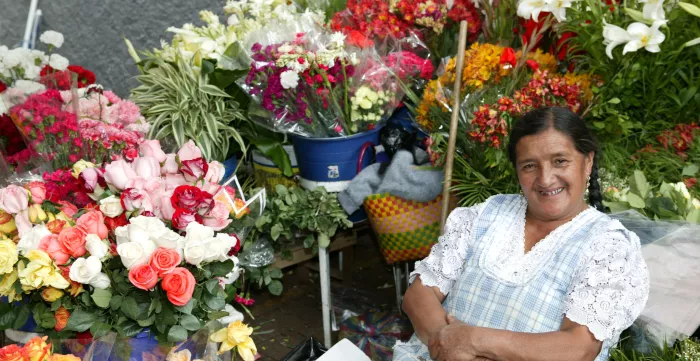 Flower seller in Argentina.